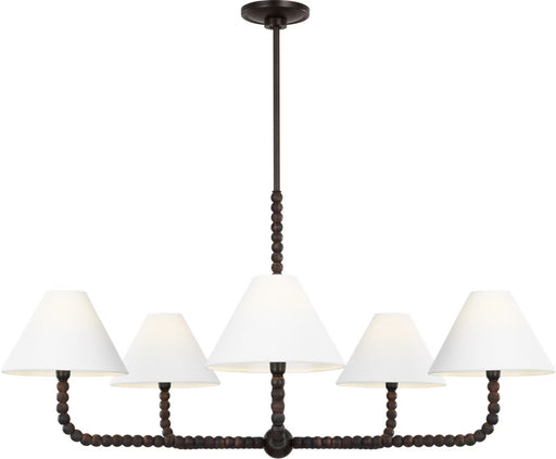 Myhouse Lighting Visual Comfort Studio - SCCHCCH112AIBAWWL - Five Light Chandelier - Fiona - Aged Iron