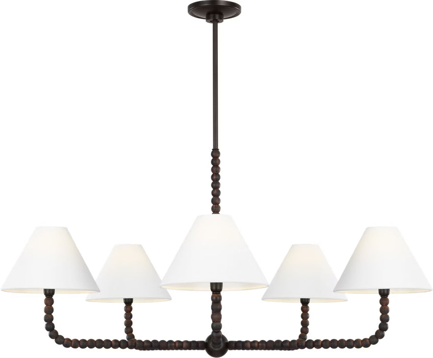 Myhouse Lighting Visual Comfort Studio - SCCHCCH112AIBAWWL - Five Light Chandelier - Fiona - Aged Iron