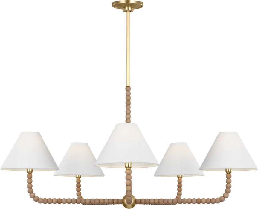 Myhouse Lighting Visual Comfort Studio - SCCHCCH112GDNAWWL - Five Light Chandelier - Fiona - Gild