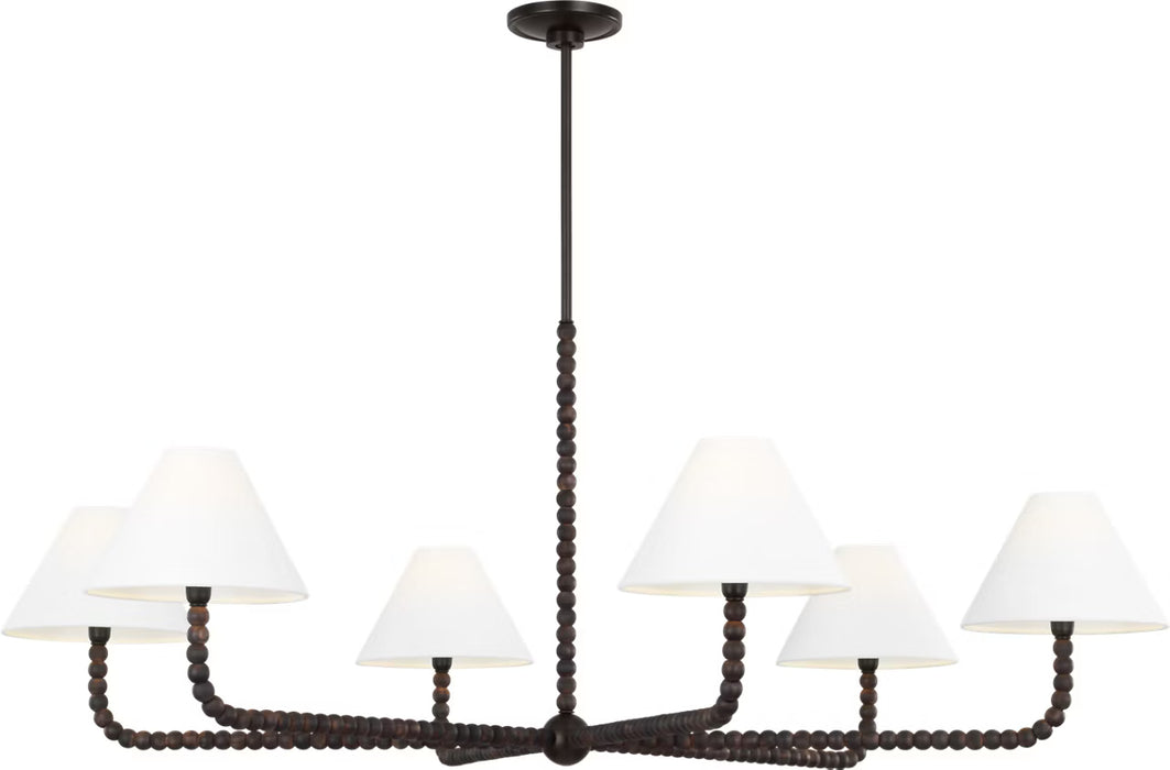 Myhouse Lighting Visual Comfort Studio - SCCHCCH113AIBAWWL - Six Light Chandelier - Fiona - Aged Iron