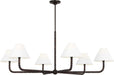 Myhouse Lighting Visual Comfort Studio - SCCHCCH113AIBAWWL - Six Light Chandelier - Fiona - Aged Iron