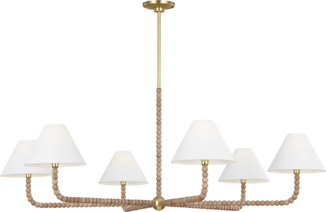 Myhouse Lighting Visual Comfort Studio - SCCHCCH113GDNAWWL - Six Light Chandelier - Fiona - Gild