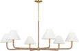 Myhouse Lighting Visual Comfort Studio - SCCHCCH113GDNAWWL - Six Light Chandelier - Fiona - Gild