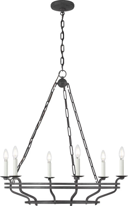 Myhouse Lighting Visual Comfort Studio - SCCHCCH119ITR - Six Light Chandelier - Brighton - Italian Rust