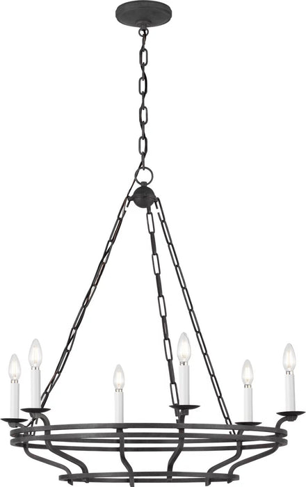 Myhouse Lighting Visual Comfort Studio - SCCHCCH119ITR - Six Light Chandelier - Brighton - Italian Rust