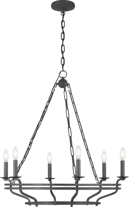 Myhouse Lighting Visual Comfort Studio - SCCHCCH119ITR - Six Light Chandelier - Brighton - Italian Rust