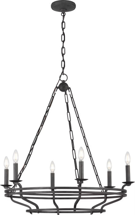 Myhouse Lighting Visual Comfort Studio - SCCHCCH119ITR - Six Light Chandelier - Brighton - Italian Rust