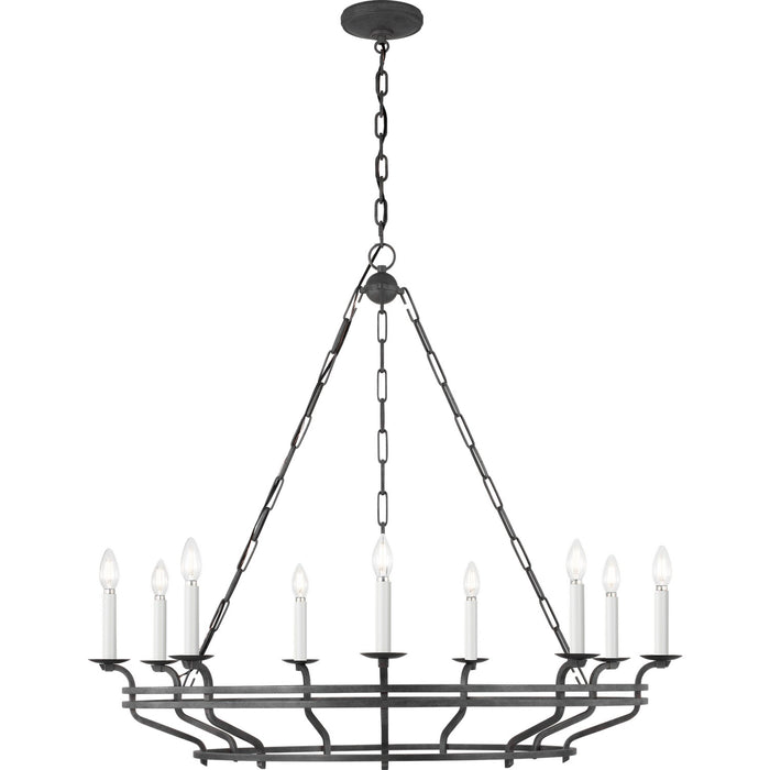 Myhouse Lighting Visual Comfort Studio - SCCHCCH120ITR - Nine Light Chandelier - Brighton - Italian Rust