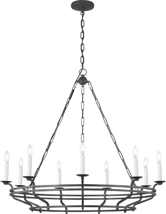 Myhouse Lighting Visual Comfort Studio - SCCHCCH120ITR - Nine Light Chandelier - Brighton - Italian Rust