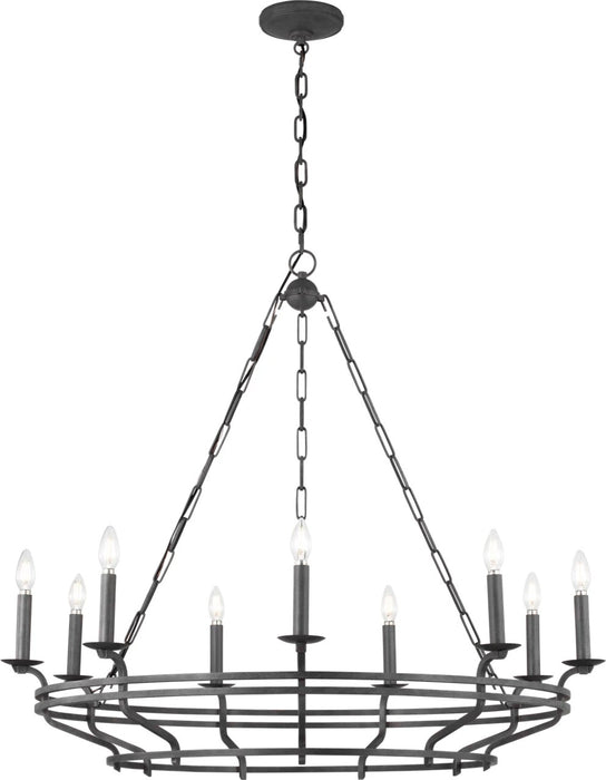 Myhouse Lighting Visual Comfort Studio - SCCHCCH120ITR - Nine Light Chandelier - Brighton - Italian Rust