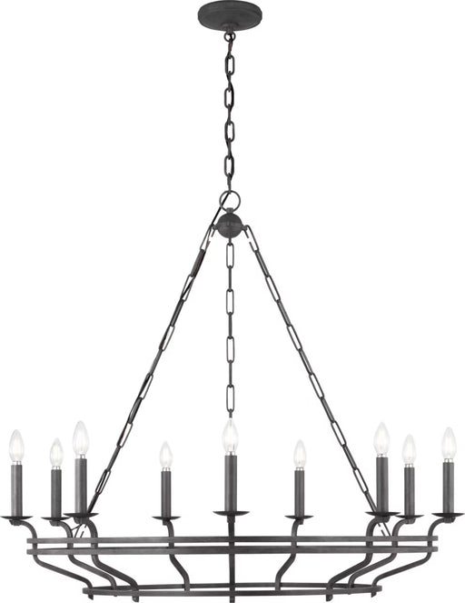 Myhouse Lighting Visual Comfort Studio - SCCHCCH120ITR - Nine Light Chandelier - Brighton - Italian Rust