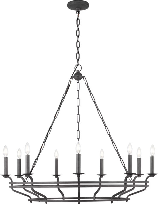 Myhouse Lighting Visual Comfort Studio - SCCHCCH120ITR - Nine Light Chandelier - Brighton - Italian Rust