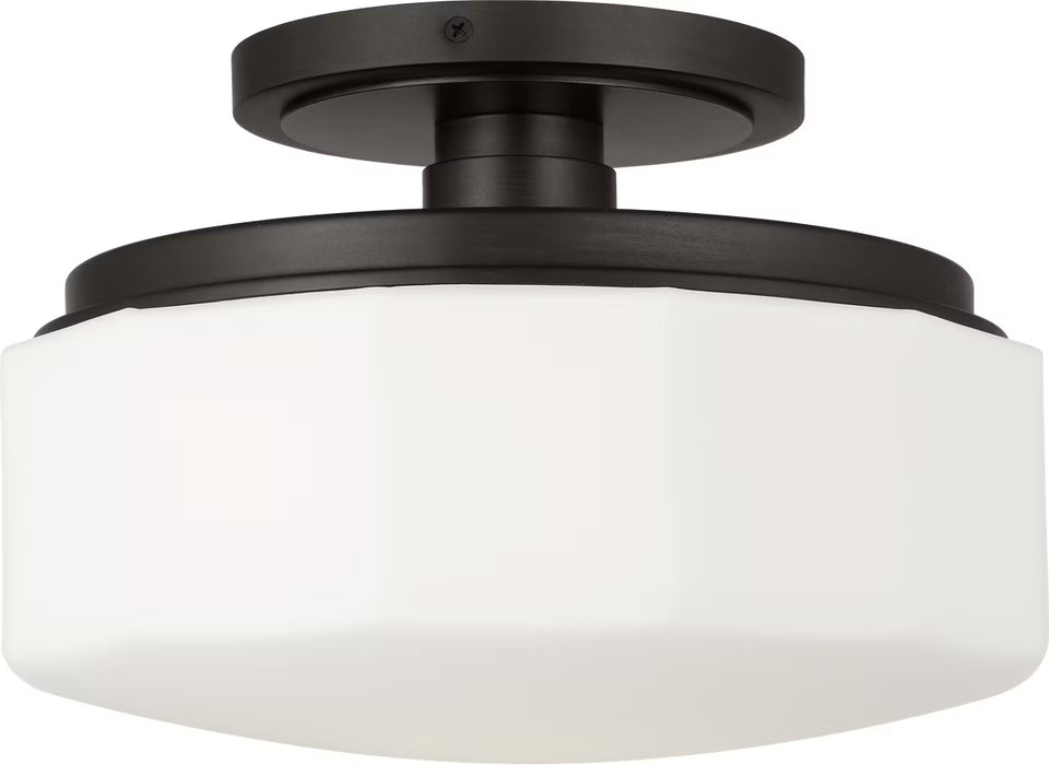 Myhouse Lighting Visual Comfort Studio - SCCHCFM107AIOEG - One Light Flush Mount - Fairfax - Aged Iron
