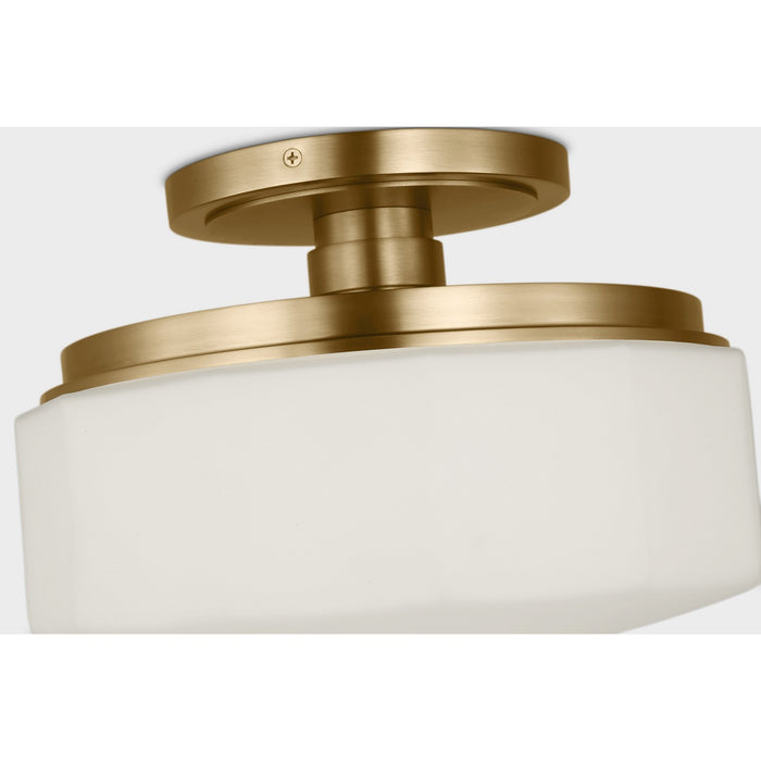 Myhouse Lighting Visual Comfort Studio - SCCHCFM107EBSOEG - One Light Flush Mount - Fairfax - Estate Brass