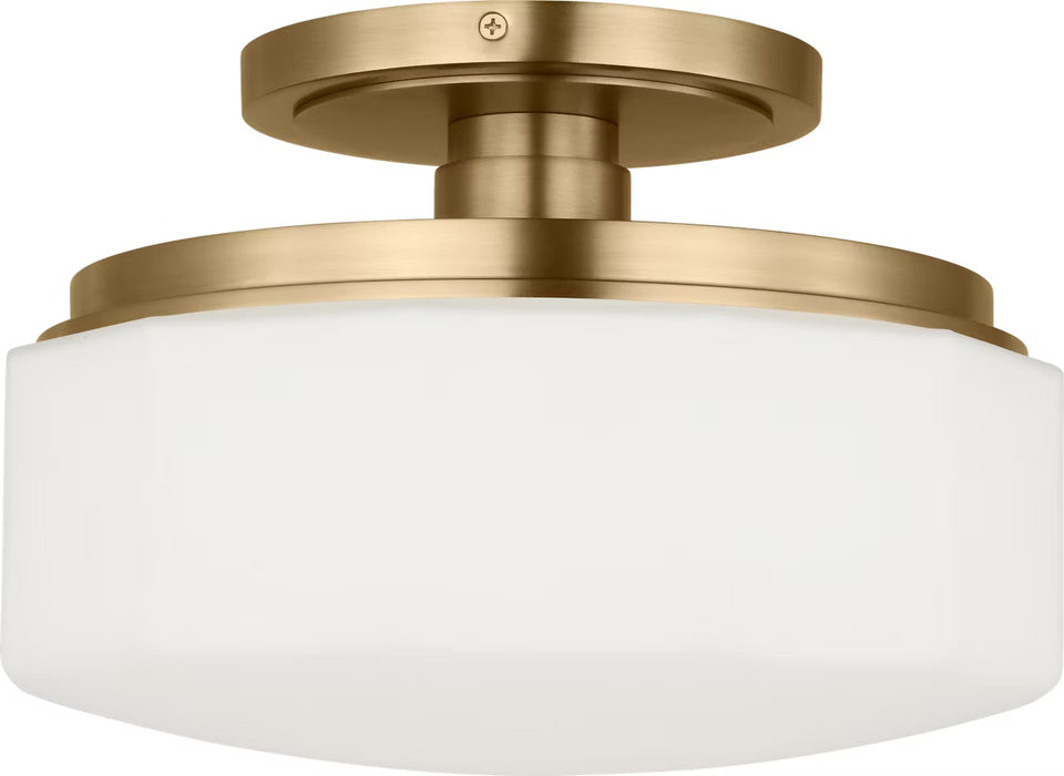 Myhouse Lighting Visual Comfort Studio - SCCHCFM107EBSOEG - One Light Flush Mount - Fairfax - Estate Brass
