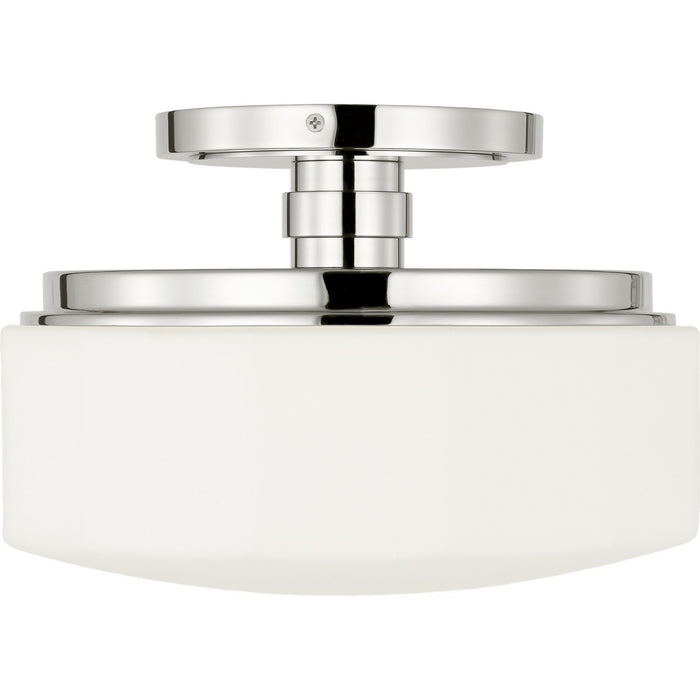 Myhouse Lighting Visual Comfort Studio - SCCHCFM107PNOEG - One Light Flush Mount - Fairfax - Polished Nickel