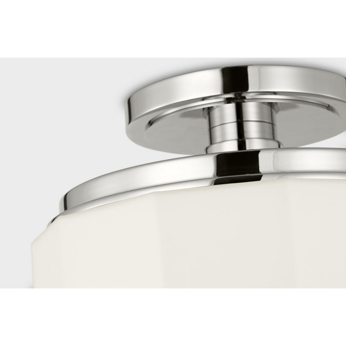 Myhouse Lighting Visual Comfort Studio - SCCHCFM107PNOEG - One Light Flush Mount - Fairfax - Polished Nickel
