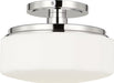 Myhouse Lighting Visual Comfort Studio - SCCHCFM107PNOEG - One Light Flush Mount - Fairfax - Polished Nickel