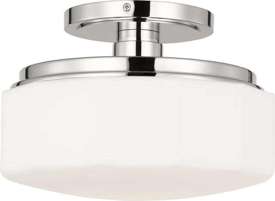 Myhouse Lighting Visual Comfort Studio - SCCHCFM107PNOEG - One Light Flush Mount - Fairfax - Polished Nickel