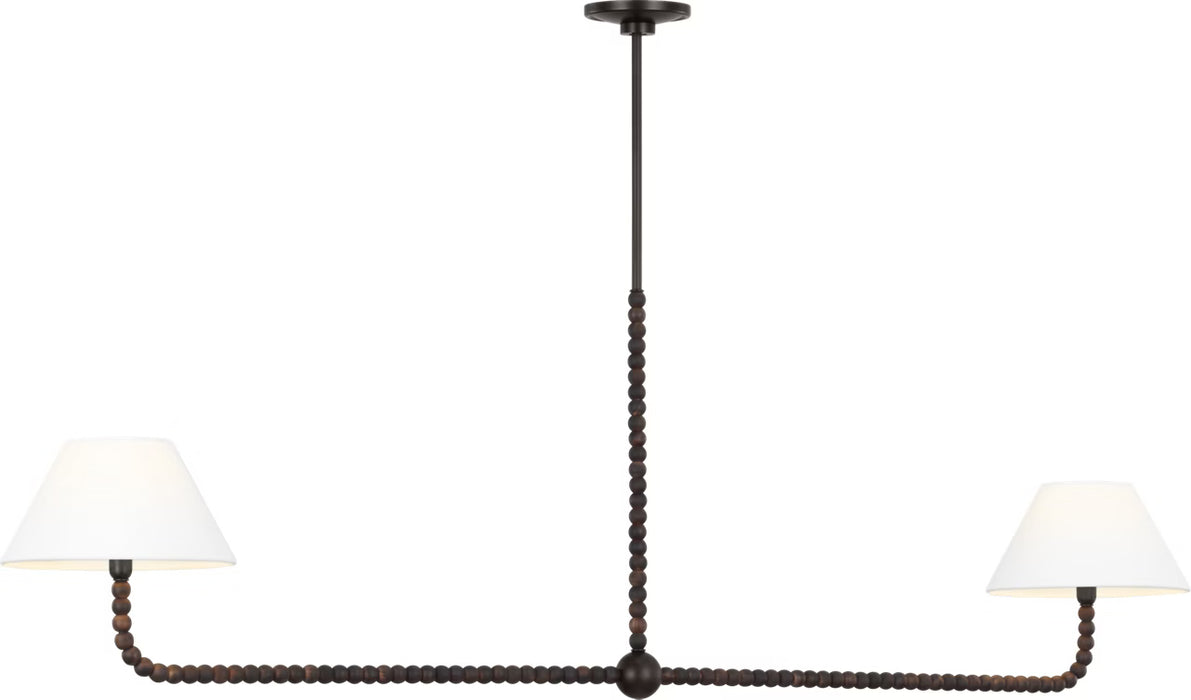 Myhouse Lighting Visual Comfort Studio - SCCHCLS114AIBAWWL - Two Light Linear Chandelier - Fiona - Aged Iron