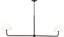 Myhouse Lighting Visual Comfort Studio - SCCHCLS114AIBAWWL - Two Light Linear Chandelier - Fiona - Aged Iron