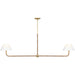 Myhouse Lighting Visual Comfort Studio - SCCHCLS114GDNAWWL - Two Light Linear Chandelier - Fiona - Gild