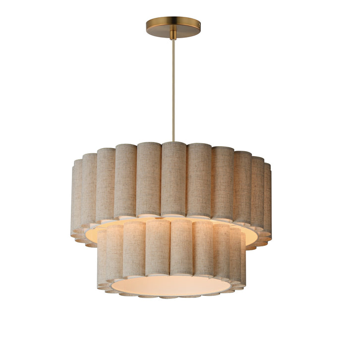 Myhouse Lighting Maxim - 12844OFNAB - Four Light Pendant - Penelope - Natural Aged Brass
