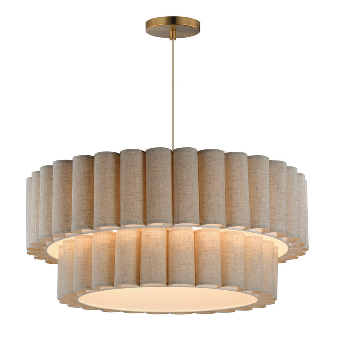 Myhouse Lighting Maxim - 12846OFNAB - Five Light Pendant - Penelope - Natural Aged Brass