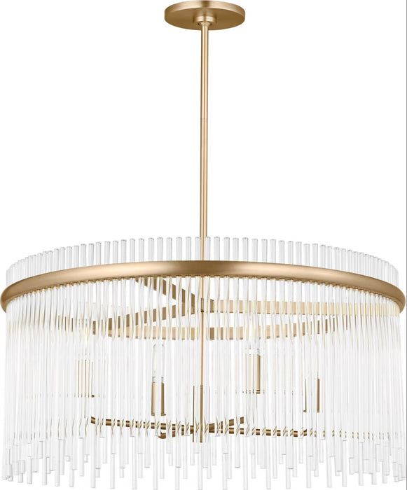 Myhouse Lighting Visual Comfort Studio - SCDJCH142SBCAR - Four Light Chandelier - Finley - Satin Brass