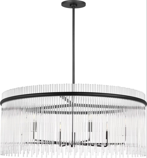Myhouse Lighting Visual Comfort Studio - SCDJCH143MBKCAR - Six Light Chandelier - Finley - Midnight Black