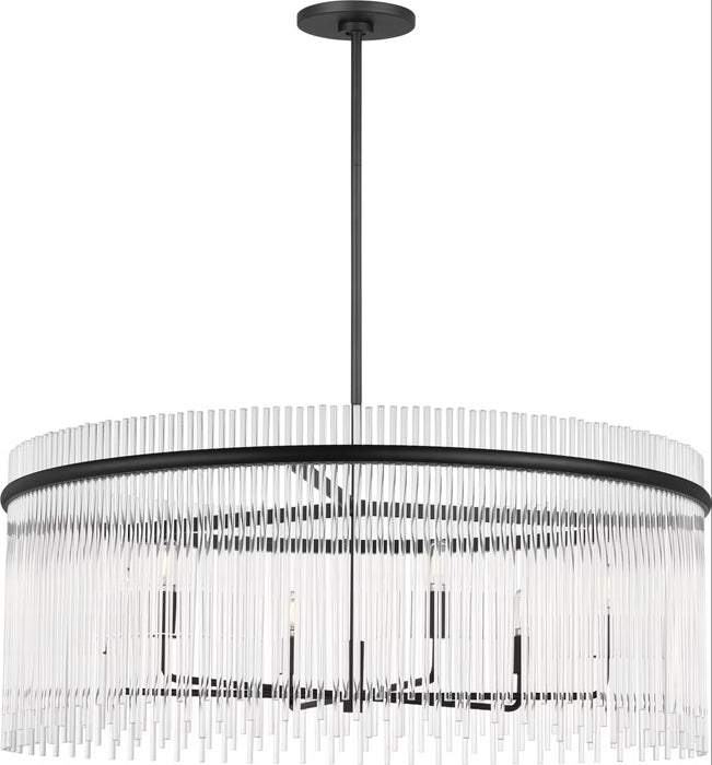 Myhouse Lighting Visual Comfort Studio - SCDJCH143MBKCAR - Six Light Chandelier - Finley - Midnight Black