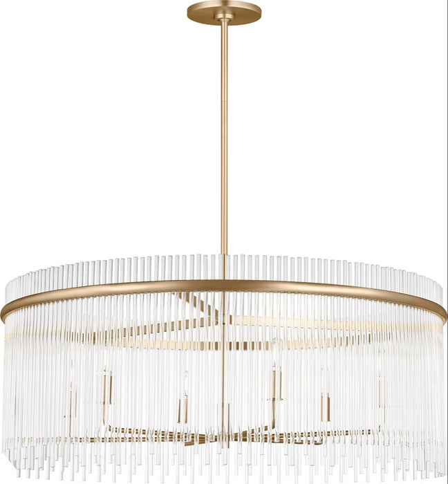 Myhouse Lighting Visual Comfort Studio - SCDJCH143SBCAR - Six Light Chandelier - Finley - Satin Brass