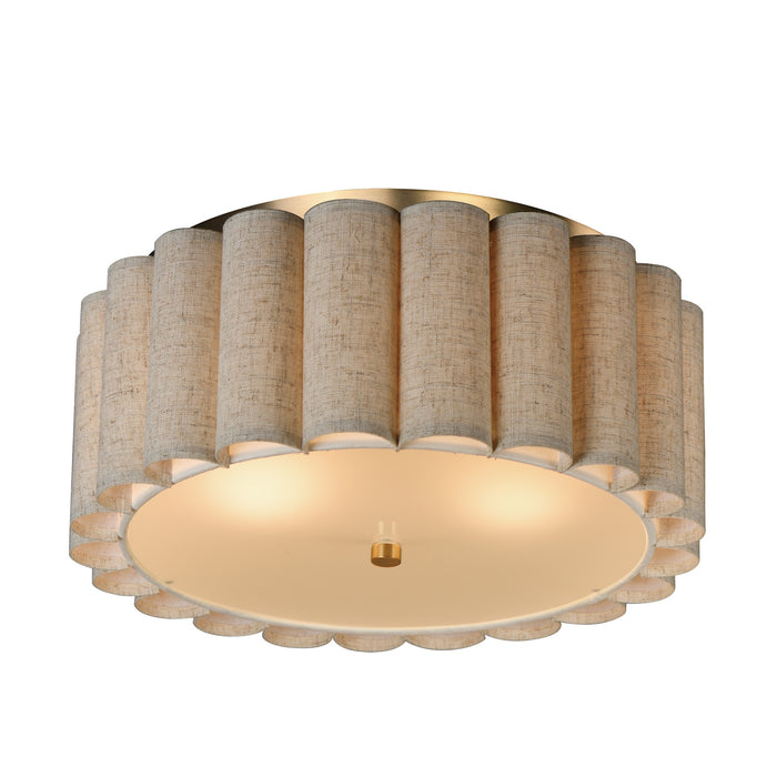 Myhouse Lighting Maxim - 12849OFNAB - Two Light Flush Mount - Penelope - Natural Aged Brass