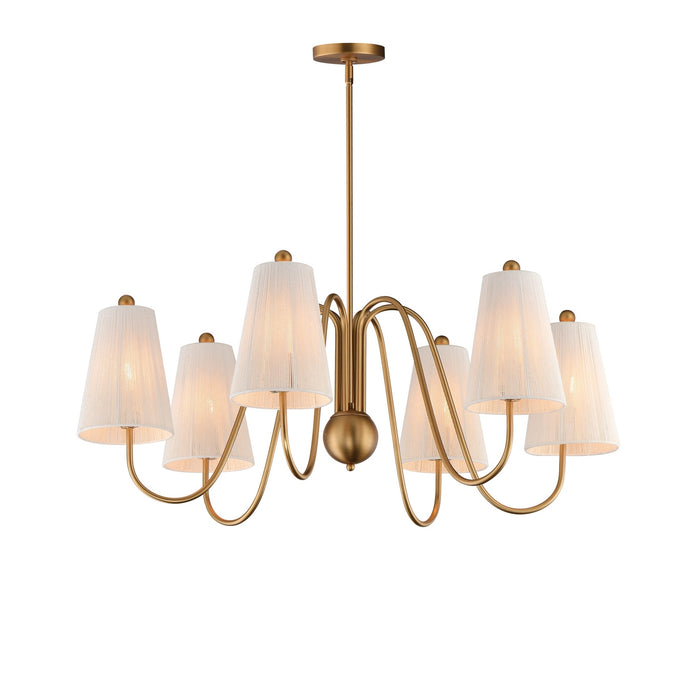 Myhouse Lighting Maxim - 12865NAB - Six Light Chandelier - Valette - Natural Aged Brass