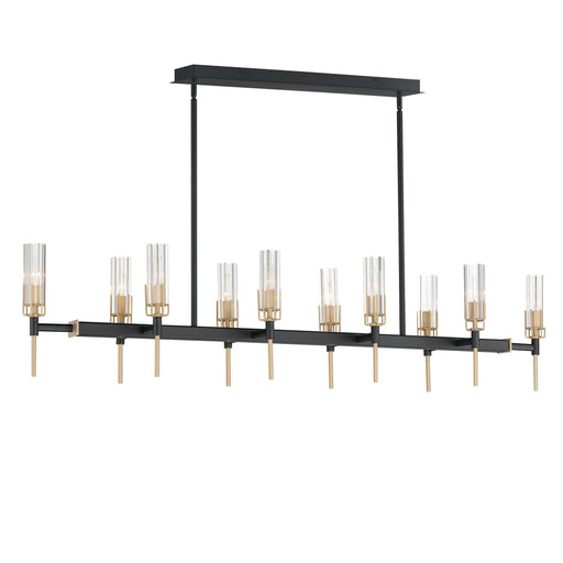 Myhouse Lighting Maxim - 16119CLBKAB - Ten Light Linear Pendant - Flambeau - Black / Antique Brass