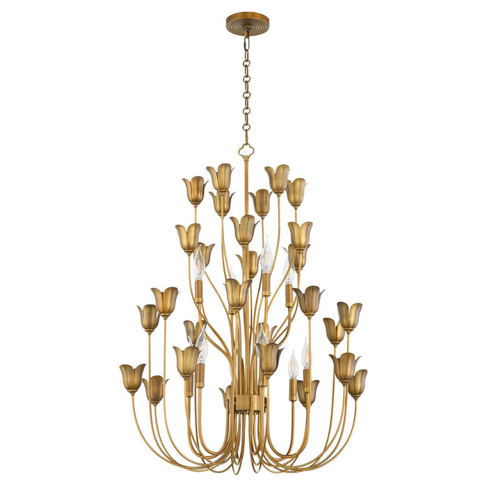 Myhouse Lighting Quorum - 608-10-47 - Ten Light Chandeiler - Lillet - Brushed Brass