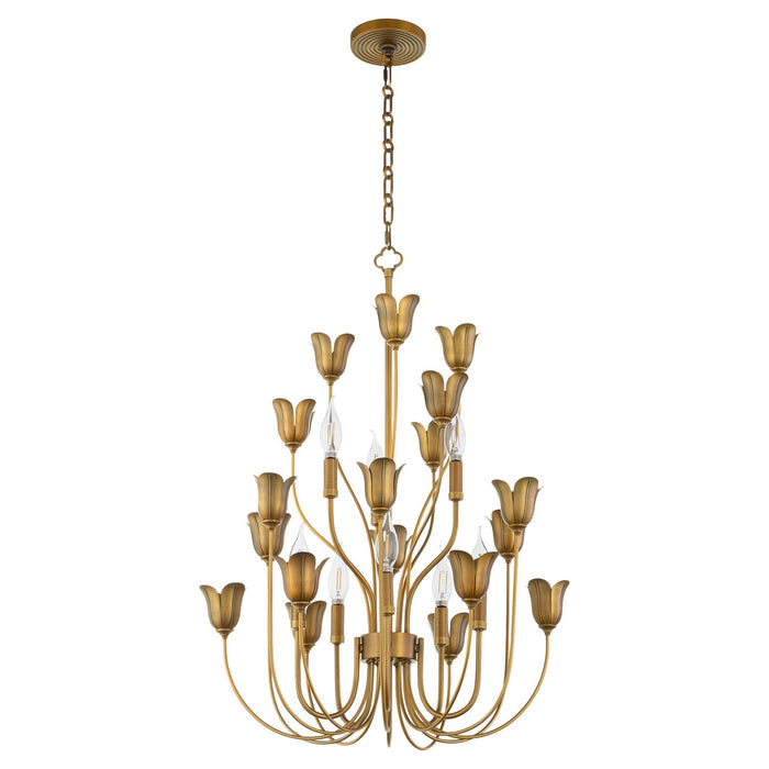 Myhouse Lighting Quorum - 608-8-47 - Eight Light Chandeiler - Lillet - Brushed Brass