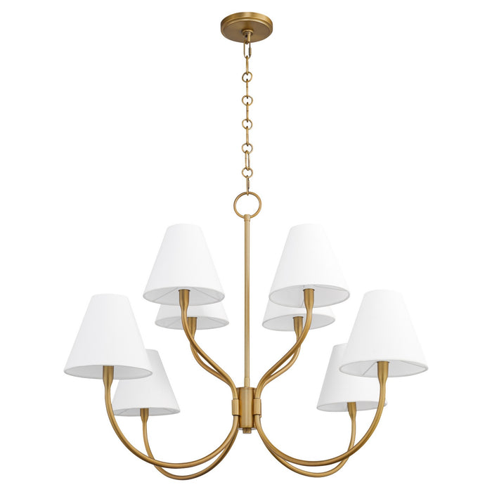 Myhouse Lighting Quorum - 6216-8-47 - Eight Light Chandelier - Sophia - Brushed Brass
