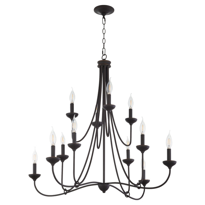 Myhouse Lighting Quorum - 655-12-36 - 12 Light Chandelier - Livingston - Bronze