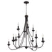 Myhouse Lighting Quorum - 655-12-36 - 12 Light Chandelier - Livingston - Bronze