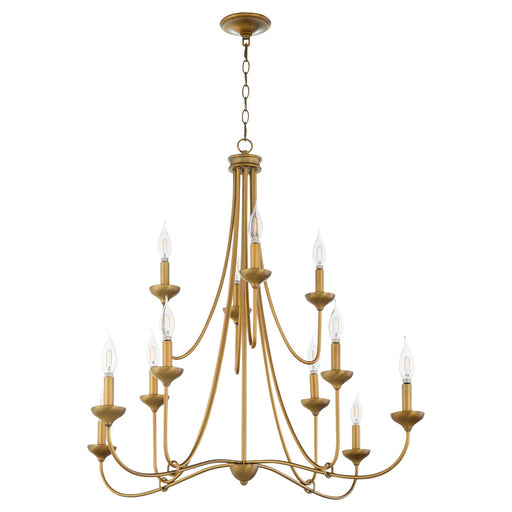 Myhouse Lighting Quorum - 655-12-47 - 12 Light Chandelier - Livingston - Brushed Brass