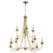 Myhouse Lighting Quorum - 655-12-47 - 12 Light Chandelier - Livingston - Brushed Brass
