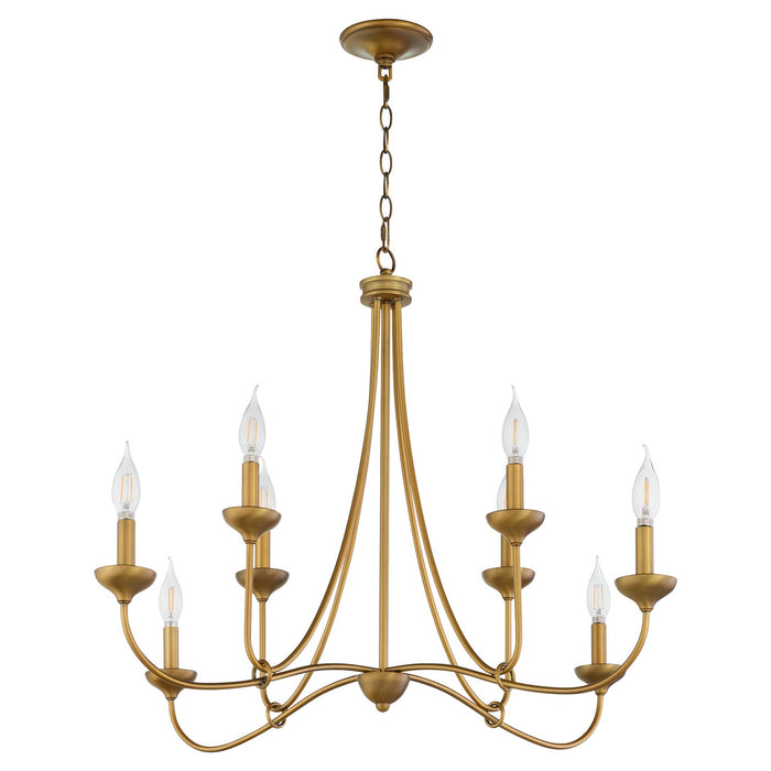 Myhouse Lighting Quorum - 655-8-47 - Eight Light Chandelier - Livingston - Brushed Brass