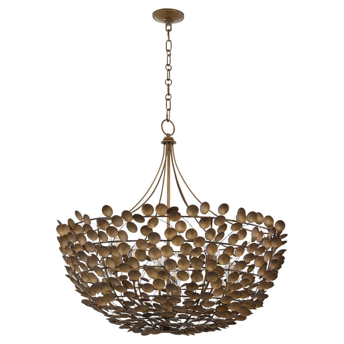 Myhouse Lighting Quorum - 8204-8-46 - Eight Light Pendant - Privet - Natural Brass