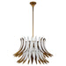 Myhouse Lighting Quorum - 825-3-4708 - Three Light Pendant - Aldridge - Brushed Brass|Studio White
