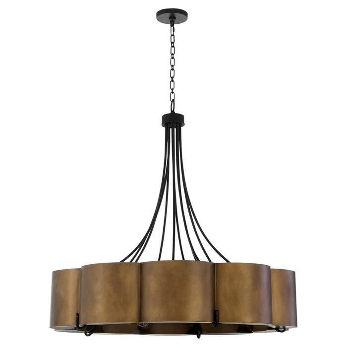 Myhouse Lighting Quorum - 843-5-4659 - Five Light Pendant - Sumner - Natural Brass|Matte Black