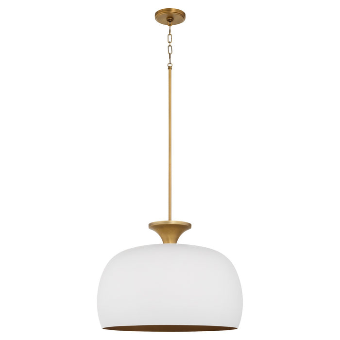 Myhouse Lighting Quorum - 897-22-0847 - Three Light Pendant - Stupa - Studio White|Brushed Brass