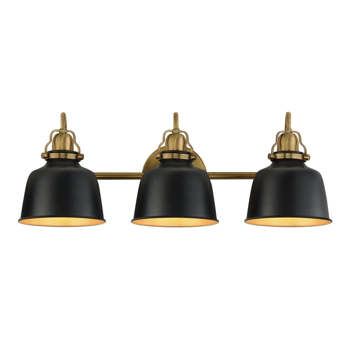 Myhouse Lighting Maxim - 21423BKNAB - Three Light Wall Sconce - Hollis - Natural Aged Brass