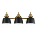 Myhouse Lighting Maxim - 21423BKNAB - Three Light Wall Sconce - Hollis - Natural Aged Brass