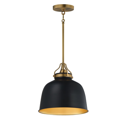 Myhouse Lighting Maxim - 21424BKNAB - One Light Pendant - Hollis - Natural Aged Brass